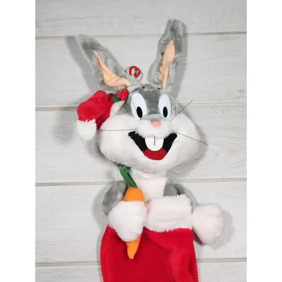 Vintage 25" 1991 Bugs Bunny Looney Tunes Warner Bros Christmas Stocking Plush - Picture 2 of 5